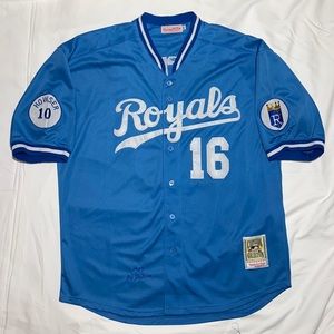 B. JACKSON Mitchell & Ness Throwback Kansas City Royals #16 Jersey. Size 52 -XXL